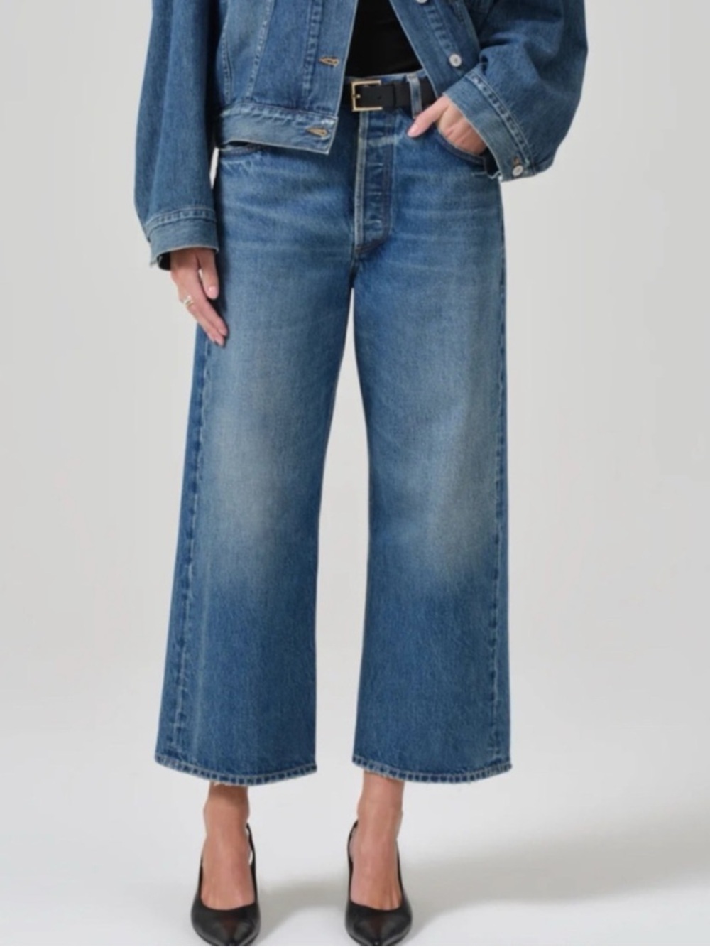Citizens of Humanity Gaucho Vintage Wide-Leg Jeans Medium Dark Blue 29